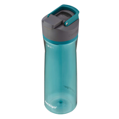 Contigo AUTOSEAL Cortland 24oz Water Bottle BPA-Free Plastic Spill Leak-Proof Lid and Carry Handle Dishwasher Safe Spirulina