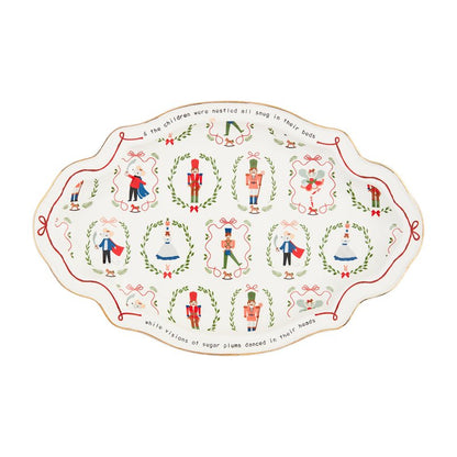 Mud Pie Nutcracker Christmas Platter; 10 1/2" x 16 1/4"