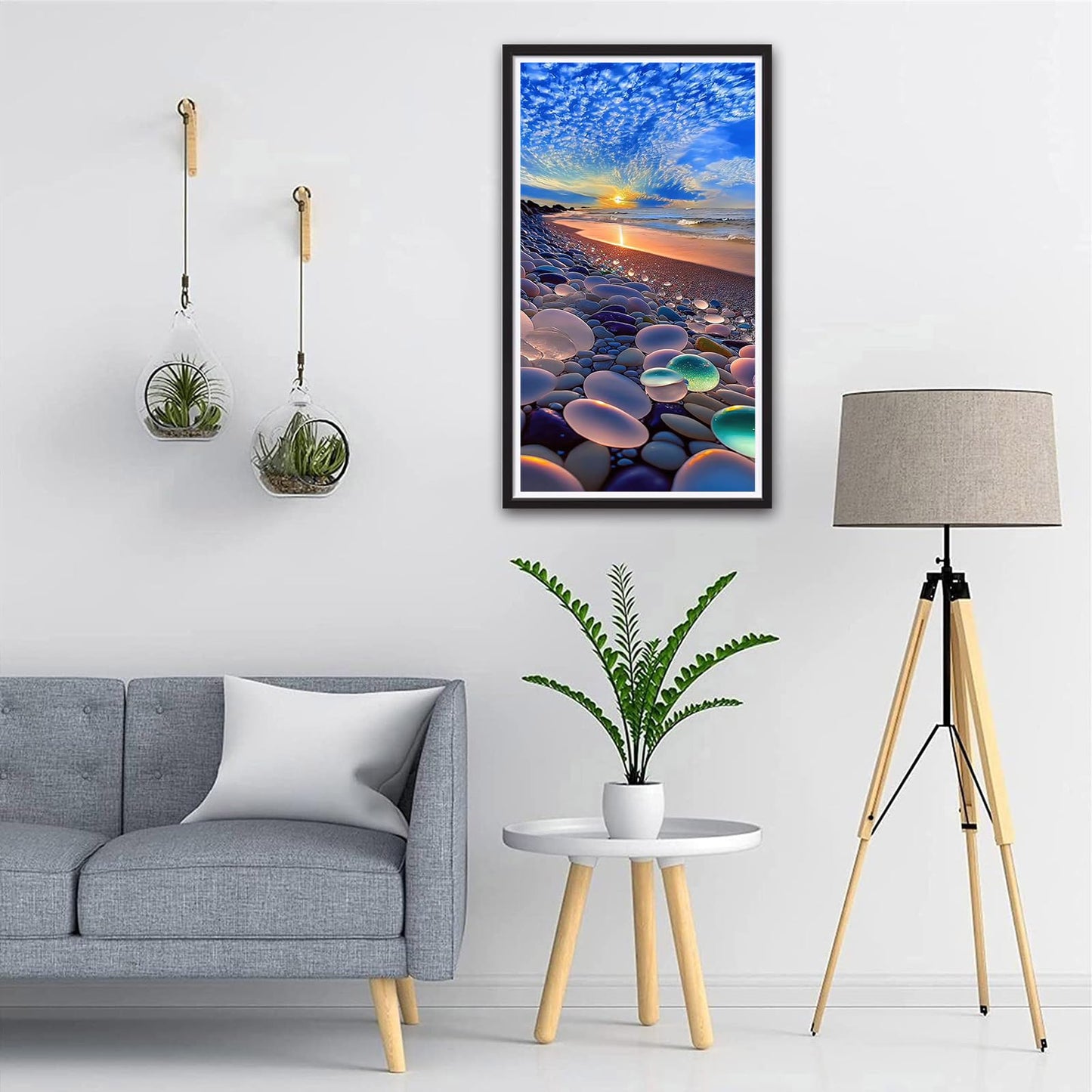 ZHUMUTO Large 5D Diamond Art Painting Kits for Adults,15.7x27.5inch Landscape Beach A DIY Full Round Drill Diamond Dots Large Size,Big Gem Art and Crafts for Home Wall Decor Gifts