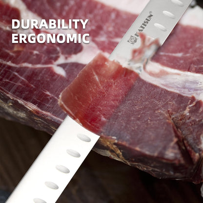 KATISUN Brisket Knife, 12 Inch Carving & Slicing Knife for Meat Cutting, BBQ, Razor Sharp German Steel, Sheath Included, Ergonomic Handle Design, Grilling Gifts for Men