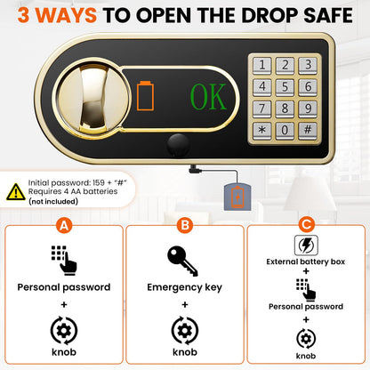 7.5 Cuft Large Commercial Drop Safe for Business, Anti-theft Depository Safe Box with Drop Slot, Digital Keypad, Spare Key and Removable Shelf, Heavy-duty Cash Drop Box Safe for Bars Office Retail