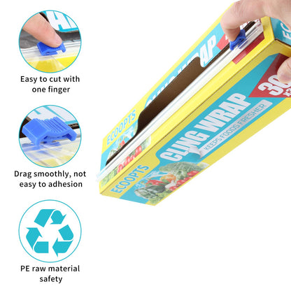 ECOOPTS Cling Wrap Plastic Food Wrap with Slide Cutter and BPA Free Plastic Wrap 12IN×1000FT
