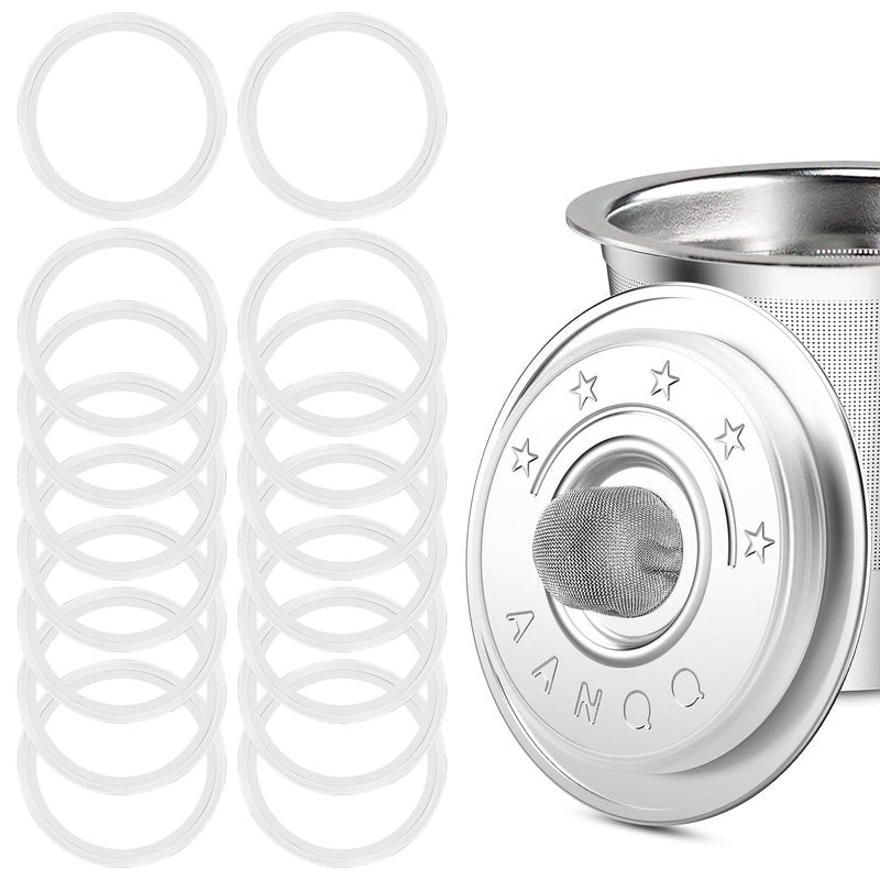 20Pcs Silicone Gasket for Stainless Steel Lids of Reusable K Cups: No Leaks, Food-grade Rubber Rings for AANQQ Keurg 1.0 Reusable Coffee Pods (K Cups NOT Including)