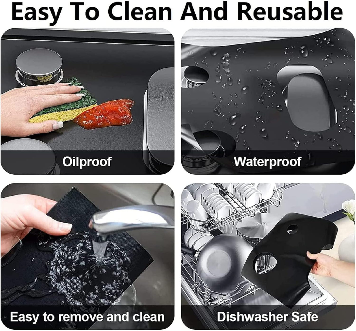 Stove Top Cover Protector, Heat Resistant Grill Mats Outdoor, PTFE Reusable Washable Heat Resistant Gas Stove Liner