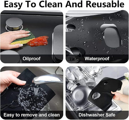 Stove Top Cover Protector, Heat Resistant Grill Mats Outdoor, PTFE Reusable Washable Heat Resistant Gas Stove Liner