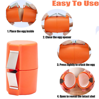 Egg Shell Opener, 3 Pcs Egg Separator for Raw Eggs, 2025 New Egg Cracker Tool, Stainless Steel Eggshell Breaker Egg Shell Cutter Kitchen Gadgets,Quickly Cutting Off Cooked Eggs