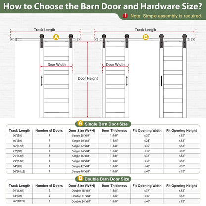 ROYMELO Double 24×84 inch Glass Sliding Barn Door Slab with 8ft Hardware Kit Included, 5-Panel Frosted Glass, Spruce Wood Support DIY Dyeing, Easy Assembly