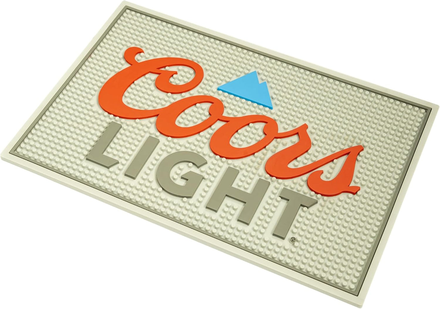 Coors Light Bar Mat 18x12 inches, Non-Slip Rubber Backing for Home Bar, Coffee Maker, and Pet Bowl