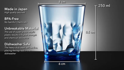 SCANDINOVIA 8 oz Unbreakable Premium Juice Glasses, Set of 4, BPA Free, Dishwasher Safe