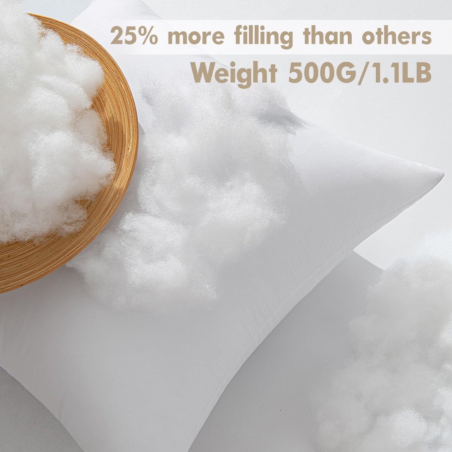 MIULEE Throw Pillow Inserts - Pack of 4, 18x18 Inch, 100% Virgin Microfiber Filling for Bed & Sofa