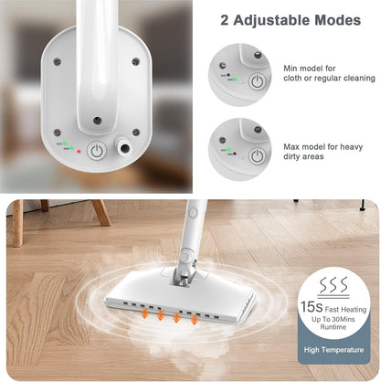 Skiennix 6-in-1 Steam Mop Cleaner - Versatile 2 Modes, 400ML Tank, 23FT Cable | Azure Color