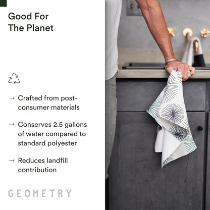 18" 30" 1 Pack GEOMETRY Kitchen Tea Towels - Quick Dry Microfiber Dish Towels for Kitchen All Lined Up, x
