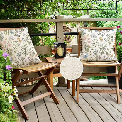 ARGOOFG Outdoor Spring Pillow Covers 18x18 Inch Set of 2,Waterproof Daisy Throw Seasonal Floral Outdoor Decorative Square Linen Farmhouse Decor Cushion Covers for Home Sofa Bed Couch Pillow Covers
