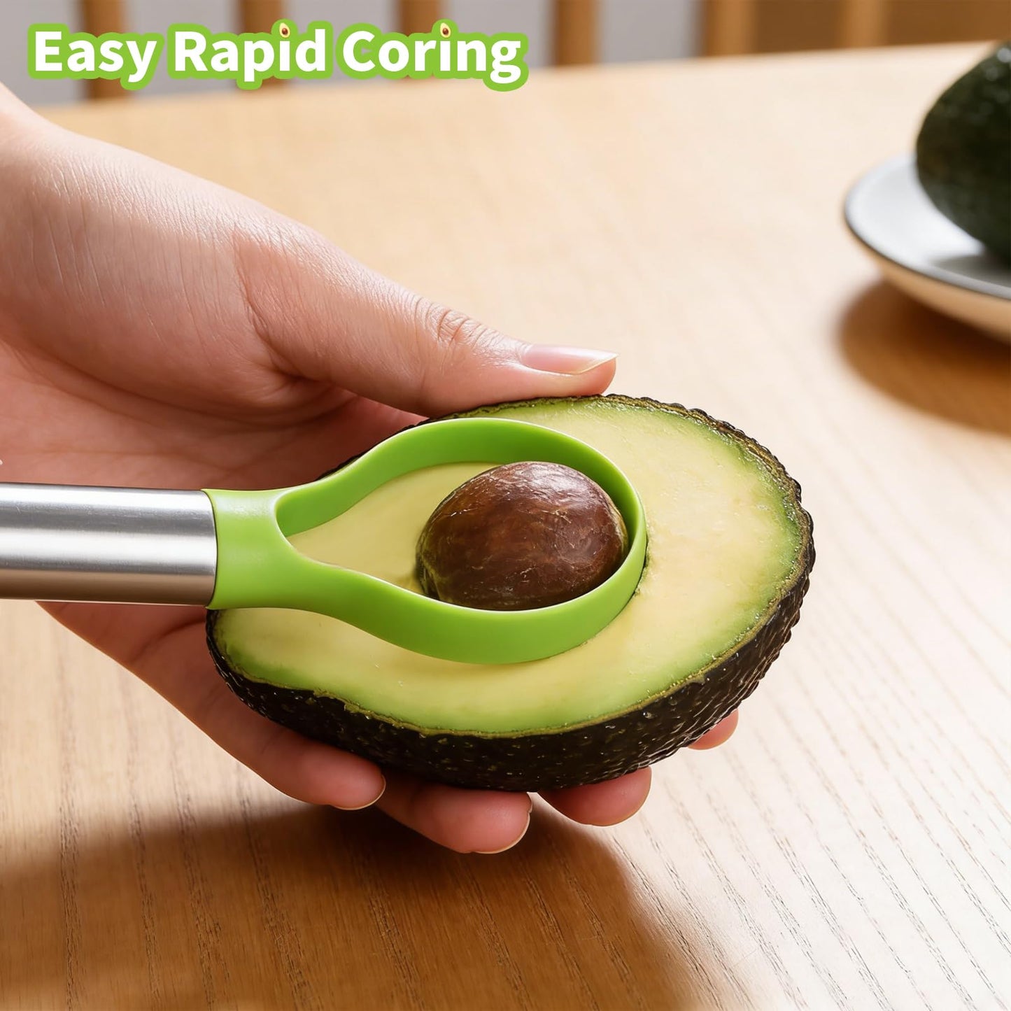 3-in-1 Avocado Slicer Tool,Stainless Steel Avocado Cutter with 2pcs Potato Masher- Multi-Function Avocado Tool for Slicing,Scooping Pit Removal Kitchen Too