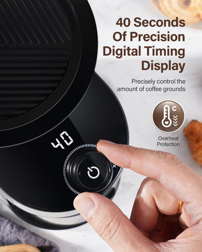 SHARDOR Burr Coffee Grinder Electric with 32 Grinding Sizes 3.0,Coffee Bean Grinder with 40 Seconds Adjustable Electronic Timer, Coffee Grinders for Home Use with Chamber Cleaning Button,Black
