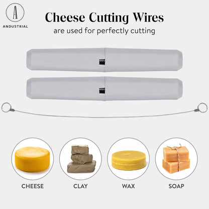 12 24" 1 ANDUSTRIAL Stainless Steel Cheese Cutting Replacement Wires For Soft and Hard Cheese - Easy to Use and Clean