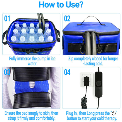 Ice Machine for Knee After Surgery, Cold Therapy Machine for Hip Shoulder Knee Replacement Recovery, Portable Quiet Leak-Proof Knee Ice Machine with Wheels & Universal Pad for Pain Relief and Swelling
