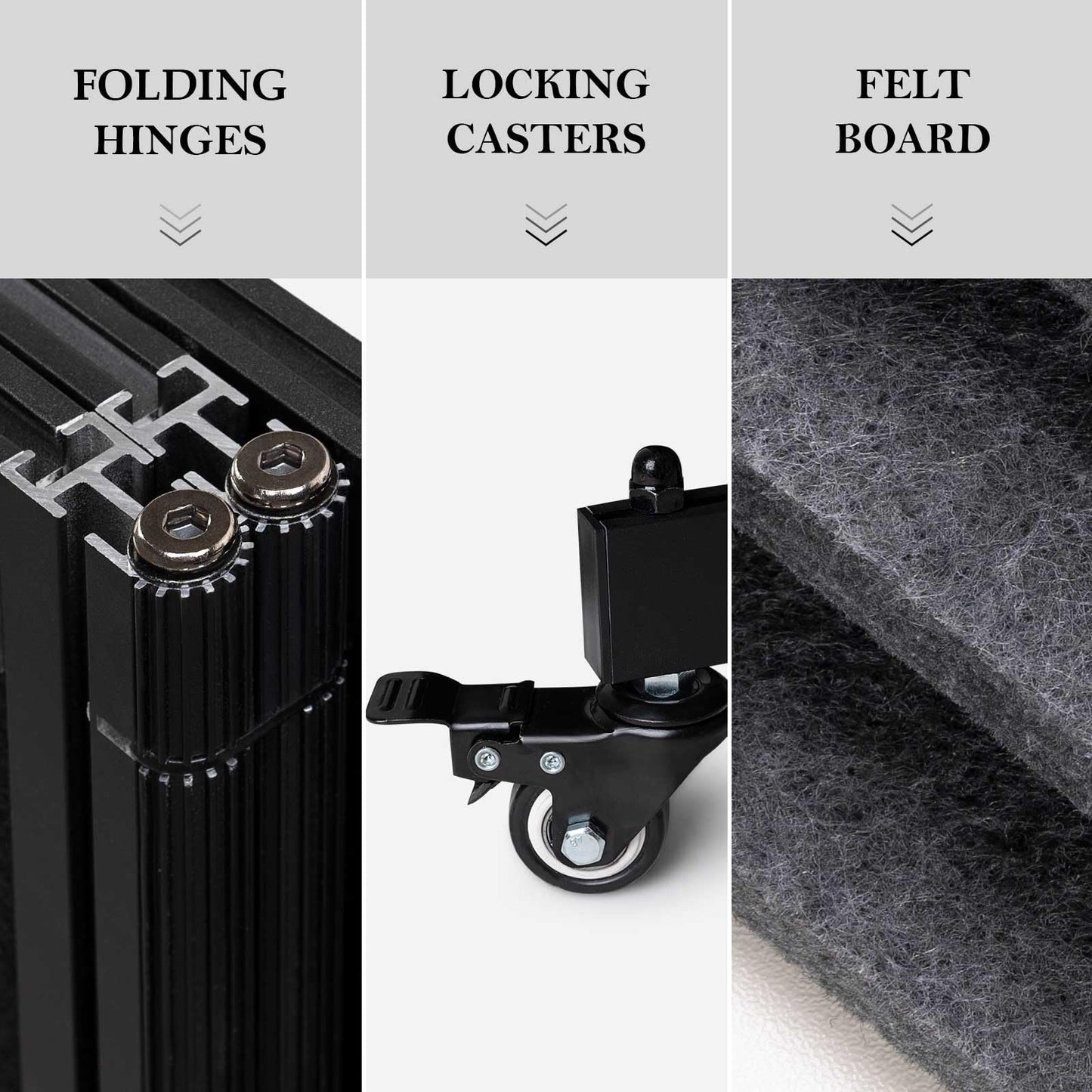 Strongbird Room Partition,Folding Privacy Divider,Office Partition Dividers,Office Dividers Wall, 10'6"W x 6'7"H,Grey