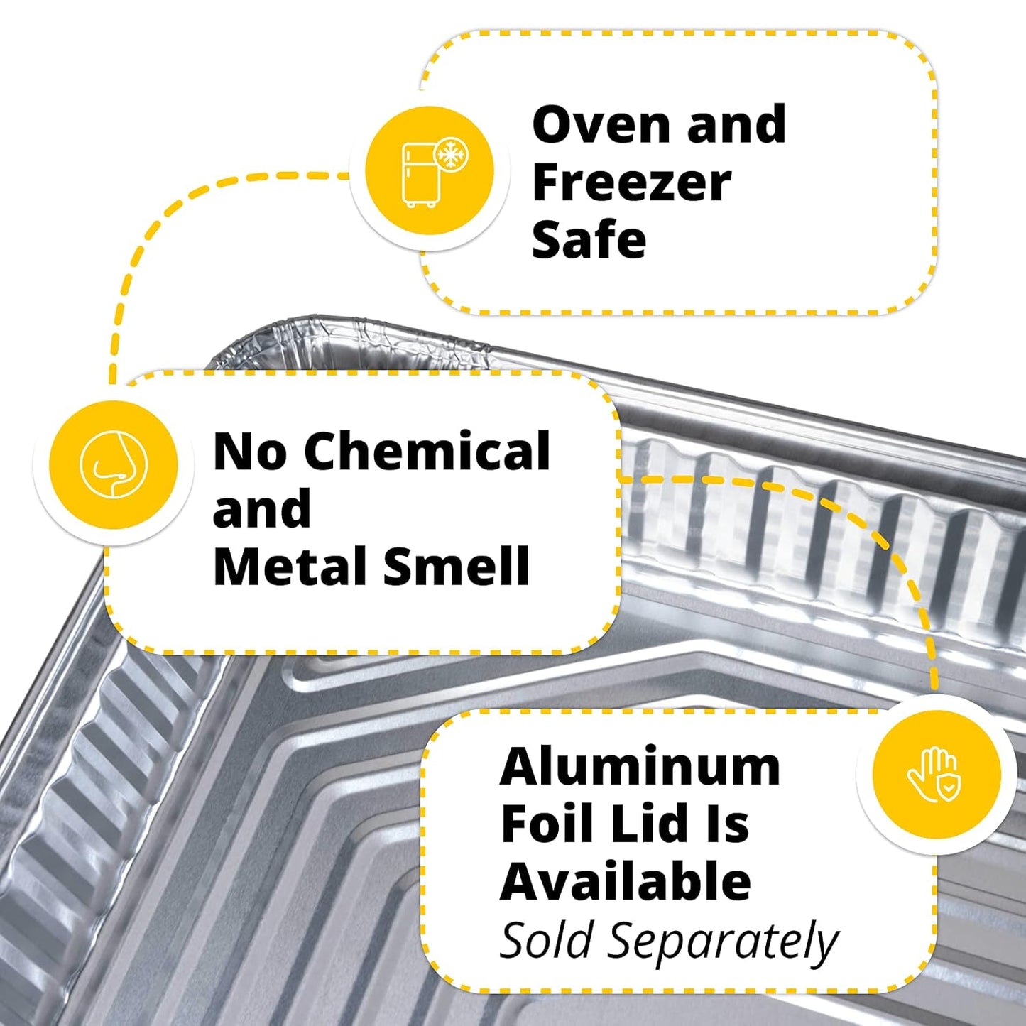 IDL Packaging Full Size Aluminum Steam Table Pans, Medium 21" x 13" x 2.25" (pack of 5) for Grilling and Cooking
