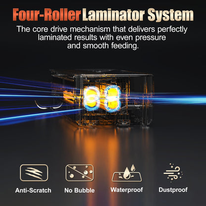 13" 4-Roller Commercial Laminator Machine,3-10 Mil Thickness Laminating Machine,Fast 55s Warm-Up&1000mm/min Laminating Speed for Laminating 11x17&A3 Size,Includes 30 Sheets for Office,School(White)