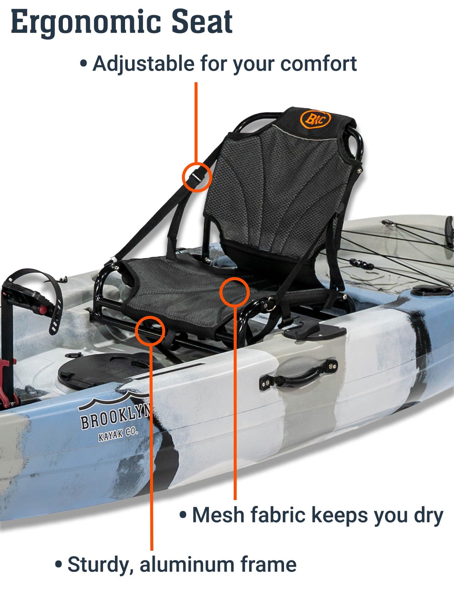 Upgraded Brooklyn 10.0 Pedal Sit-On-Top Kayak by BKC, Lightweight Fishing Kayak with Flipper Pedal Drive, Rudder Steering, 350 lb Capacity, Stable 10 ft Hull, Adjustable Seat, Storage & Rod Holders