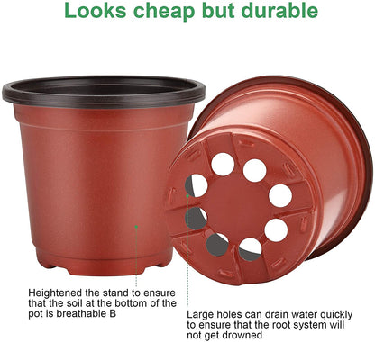 MIXC 5 Packs Seedling Trays+ 30 Packs Plant Nursery Pots with Humidity Dome
