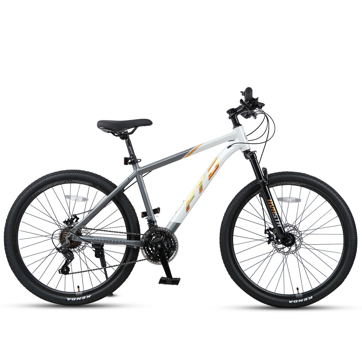 AVASTA 26-inch Mountain Bike for Man Male and Woman Female Adult with Lightweight Aluminum Alloy Frame and Dual Disc Brakes,Front Suspension,21-Speed Gear Shifters,Hidden Brake Cables,Golden