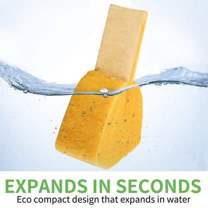 4 Pack Compostable Thicker Pop-Up Sponges - Expanding, Non-Scratch, Plant-Based Dish Cellulose Sponges Car Wash Sponge