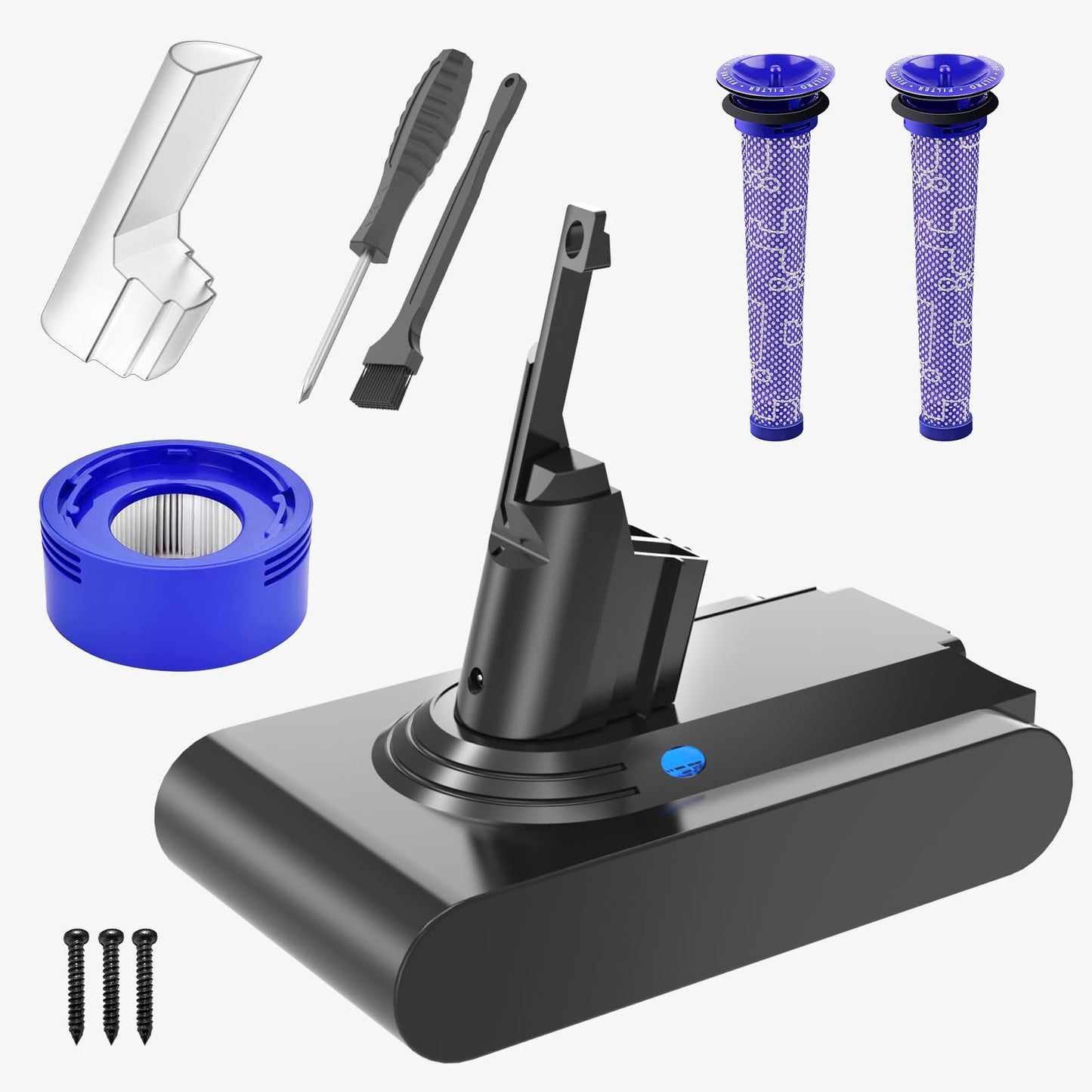 MTYSP V8 SV10 Battery Replacement, Extended Run 64min 7000mAh Lithium-Ion Bateria Compatible with SV10 V8 Animal/Absolute/Fluffy/Motorhead/Carbon Fiber Stick Series Handheld Vacuum Cleaners