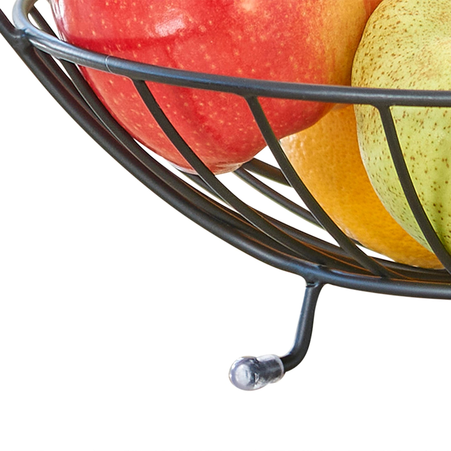 Spectrum Yumi Arched Fruit Bowl for Dining Room Table Kitchen Counter Fruit Organizer, Black Wire Fruit Basket Stand for Fresh Produce Vegetables and Bread, Sturdy Steel Open Design Home Decor