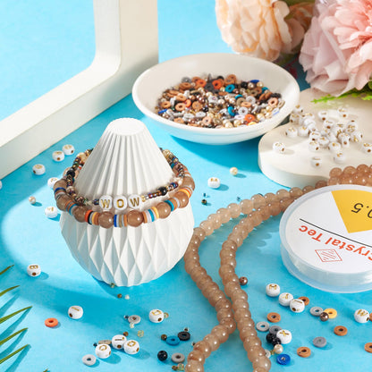 Spritewelry Friendship Bracelet Making Kit with Glass Seed Beads 8mm Clay Beads Bracelet Making Kit for Adults Letter Bead for Jewelry Making DIY Crafts Gift Supplies 1 Bag