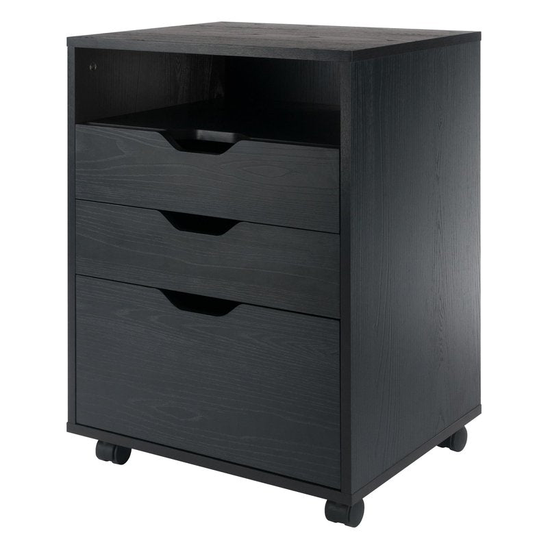 Winsome Halifax Mobile Storage Cabinet with 5 Drawers in Black, Stylish & Functional Home Storage Cabinet for Filing, Kitchen Organization, Moveable Furniture for Office, Dorms, Apartments