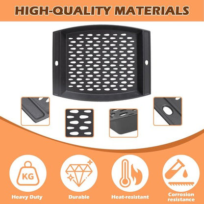 Cast Iron Grill Basket by [Brand Name] - 15"x12" Outdoor Grill Pan for Fish & Veggies | Compatible with Weber, Napoleon, Char-Broil