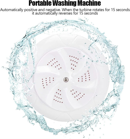 Ultrasonic Washing Machine, USB Powered Portable Turbine Washer for Traveling, Camping, Home Use (White)