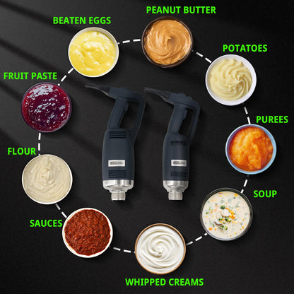 COOLUMA X-Heavy Huty 750W Commercial Immersion Blender, 20 Inch Removable Shaft, 8,000-19,000 RPM Variable Speed, 42 Gallons Hand Mixer, Secure Dual Button Start.
