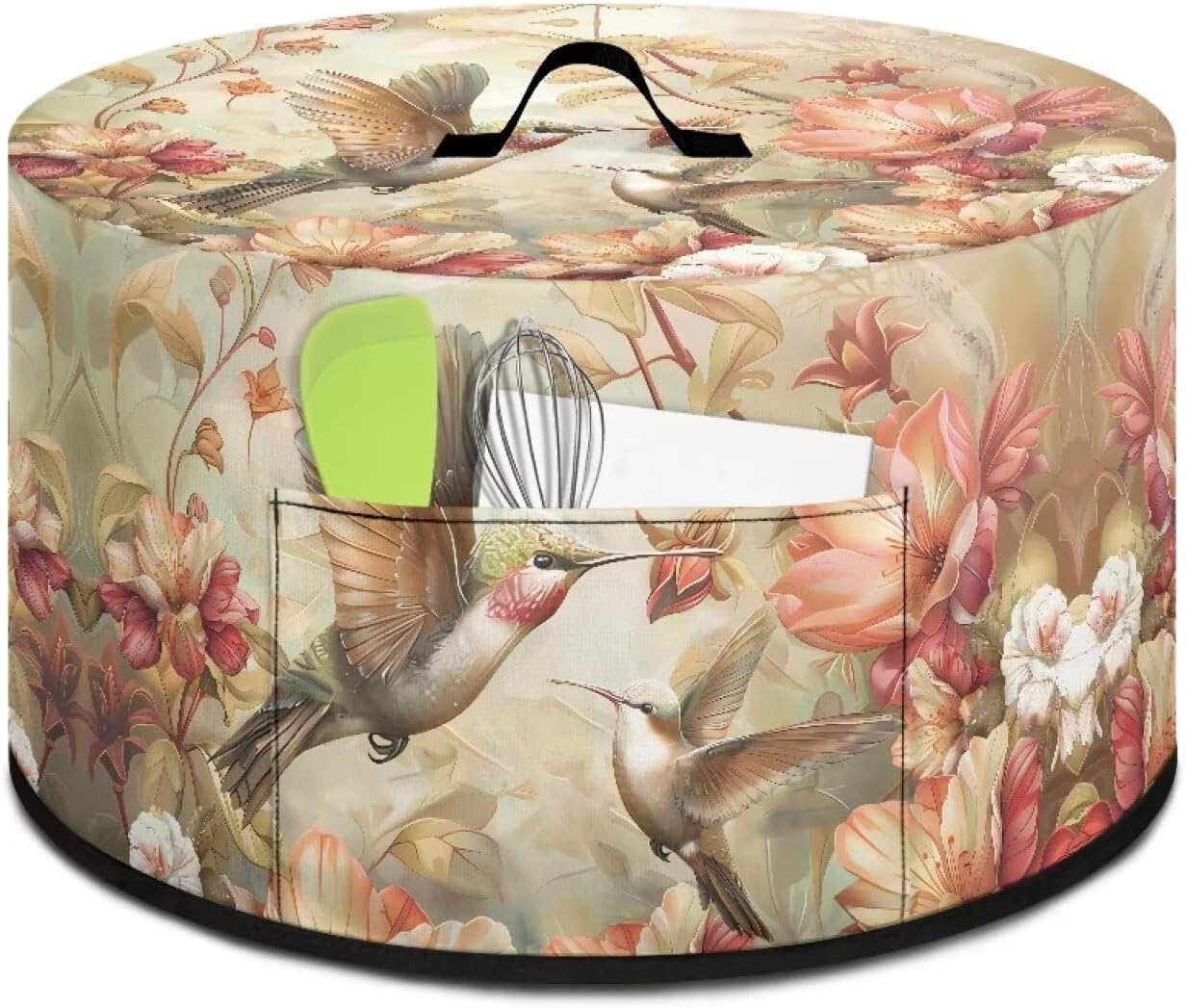 Hummingbird Flower Crock Pot Cover for 6 7 8 Quart Slow Cooker, Dust Cover to Keep Kitchen Appliances Clean
