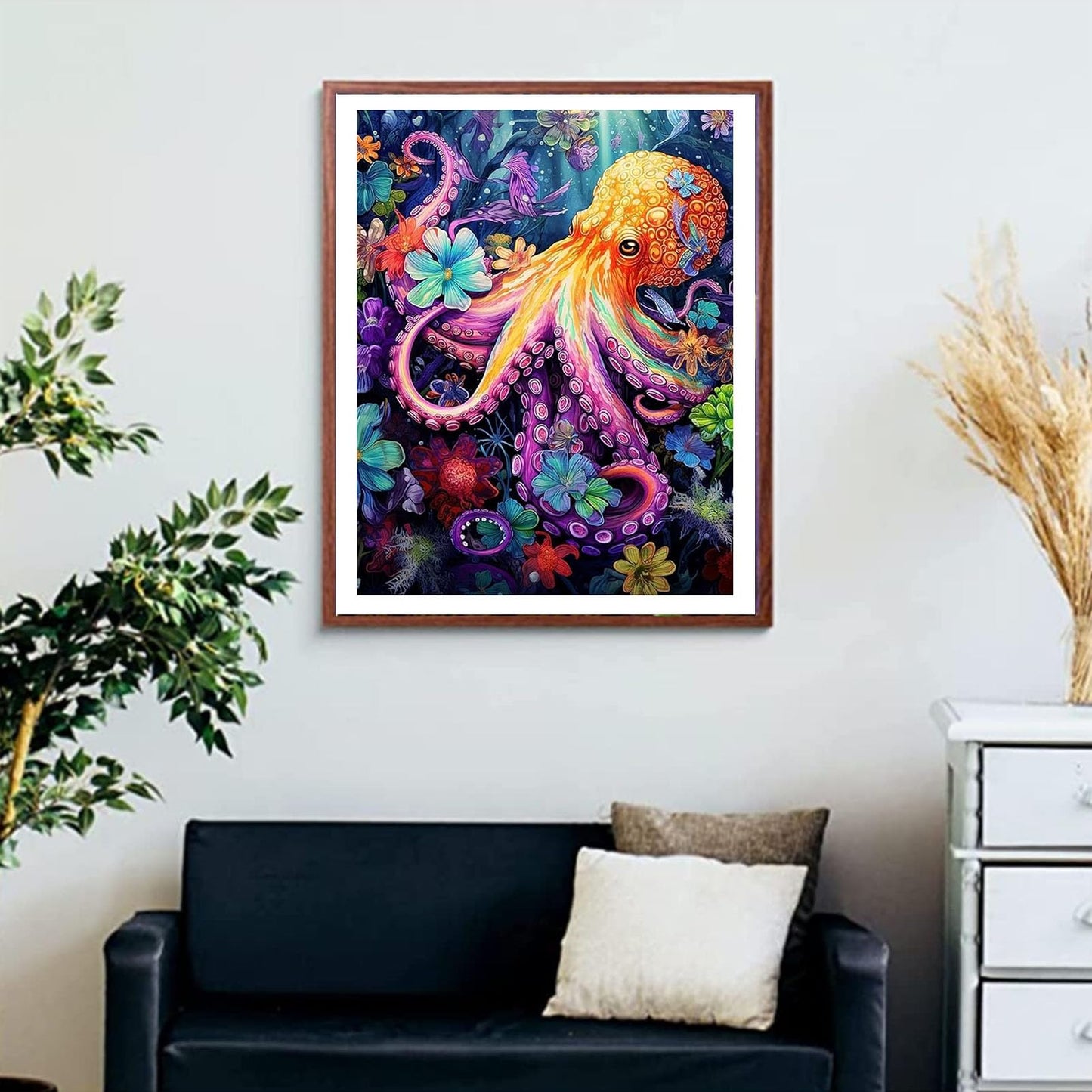 Huacan Diamond Painting Kit,AB Diamond Art Kits for Adults,DIY Octopus Full Round Drills Gem Art for Beginner,Paint by Diamonds Home Decor Gift 12 * 16in