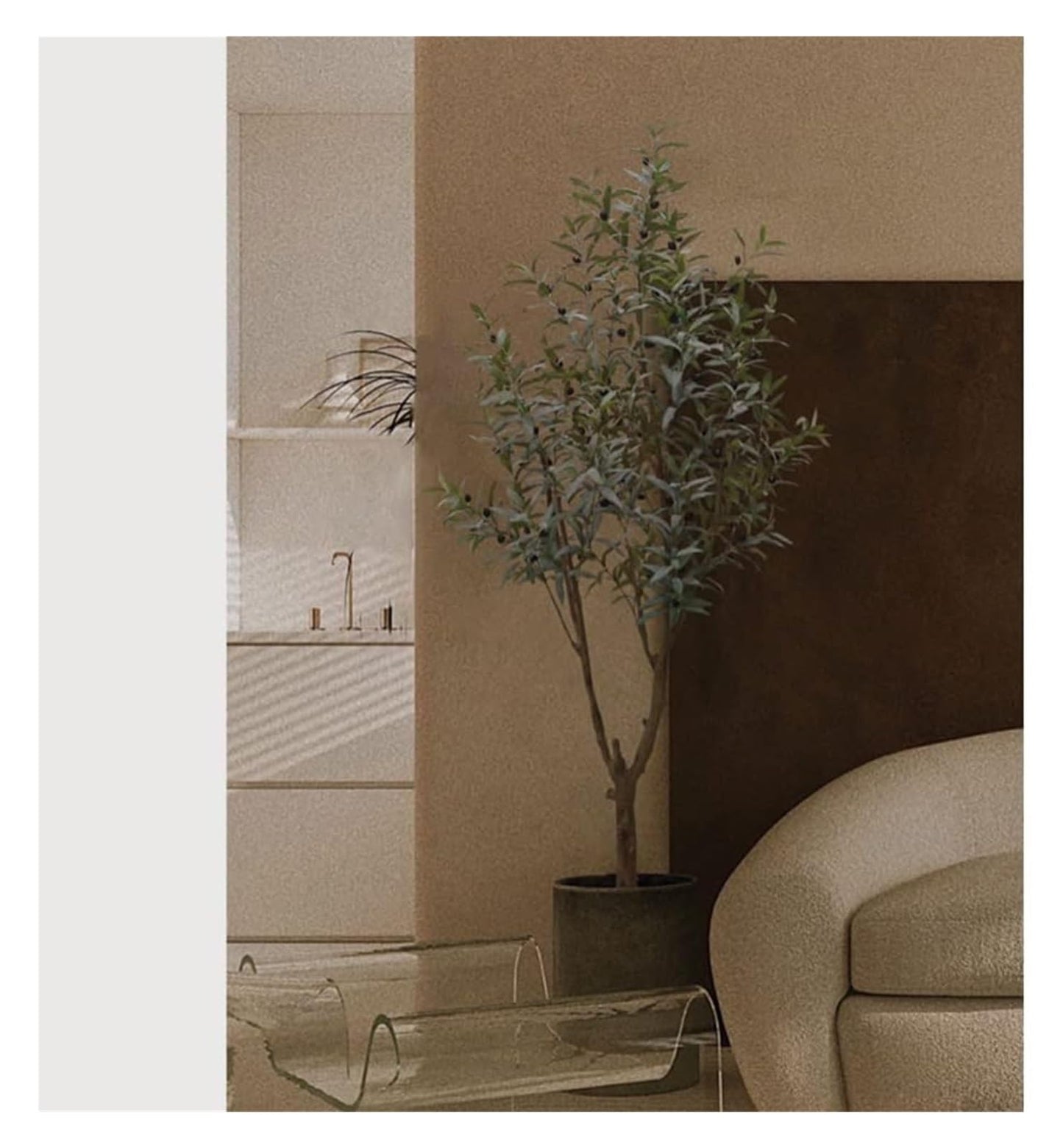 ntumLeap Indoor 4.5Ft Fake Tree Artificial Plant Olive Tree Realistic Simulation Tree in Pot for Living Rooms Home Fake Plants Decor Artificial Tree,