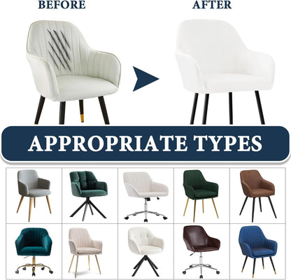 Velvet Curved Back Dining Room Chair Covers with Arms Stretch Swivel Bar Stool Chair Slipcover with Armrest Accent