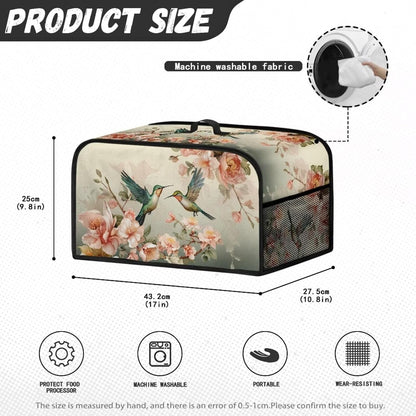 Floral Hummingbird Slow Cooker Dust Cover, Novelty Air Fryer Cover Compatible with Most Kitchen Appliances, Washable