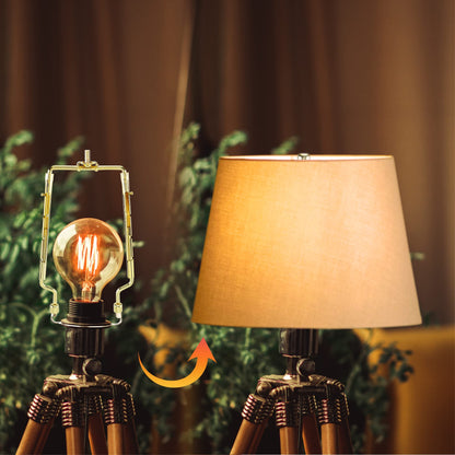 Mornajina 7 8 9 10 inch Lamp Shade Harp Holder, Adjustable Lamp Harps and Finals, Fit both Standard Lamp Rod and E26 E27 Light Base UNO Fitter Adapter Converter Finial Set (Gold)