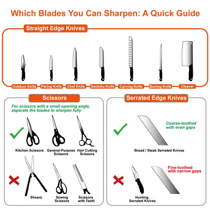 SHARPAL 191H Knife Scissors Sharpener | Repairs, Restores & Sharpens Straight, Serrated & Kitchen Knives – Versatile Sharpening Tool for Blades Mothers Day Gifts