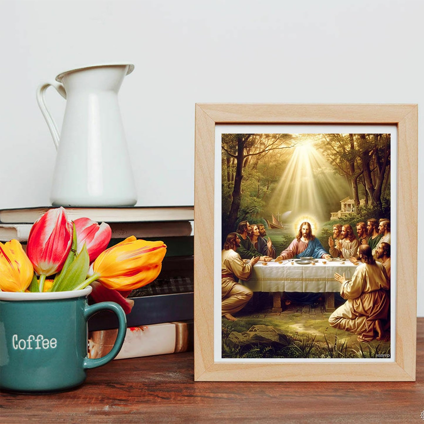 YEEIFFD 5D Diamond Art Kits for Adults The Last Supper Diamond Art, DIY Round Diamond Painting Diamond Painting Accessories, Hobbies for Women Crafts Kit for Home Wall Decor 12x16 Inch