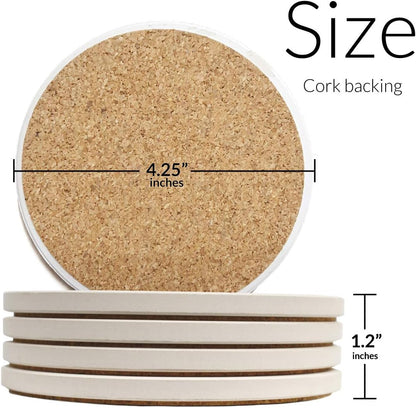 CoasterStone Absorbent Coasters, Hummingbird Assortment, Set of 4, 4-1/4 Inch