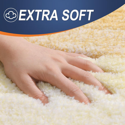 OLANLY Bathroom Runner Rug - Extra Soft Microfiber Mat with Rubber Backing | Quick Dry, Washable, 47x20, Light Yellow