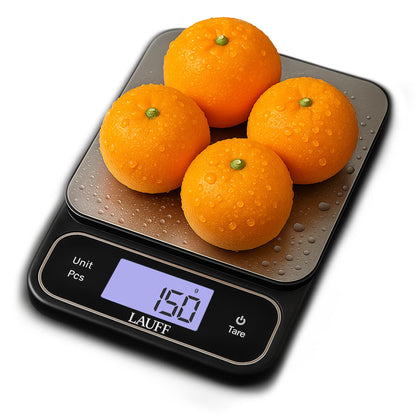 Lauff Digital Food Scale, Weighs Scale, Kitchen Scales, Food Scales messaures in Grams and Ounces with 0.01oz/1g Precise, Waterproof Kitchen Scale for Baking & Meal Prep with LCD Display (1g/10kg)