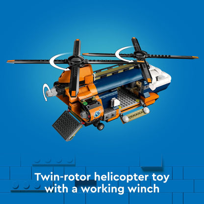 LEGO City Jungle Explorer Helicopter Toy at Base Camp - Kids Toy Adventure Building Set for Boys & Girls, Ages 8+ - with 5 Minifigures & Gorilla Figures - Gift Ideas for Birthdays - 60437