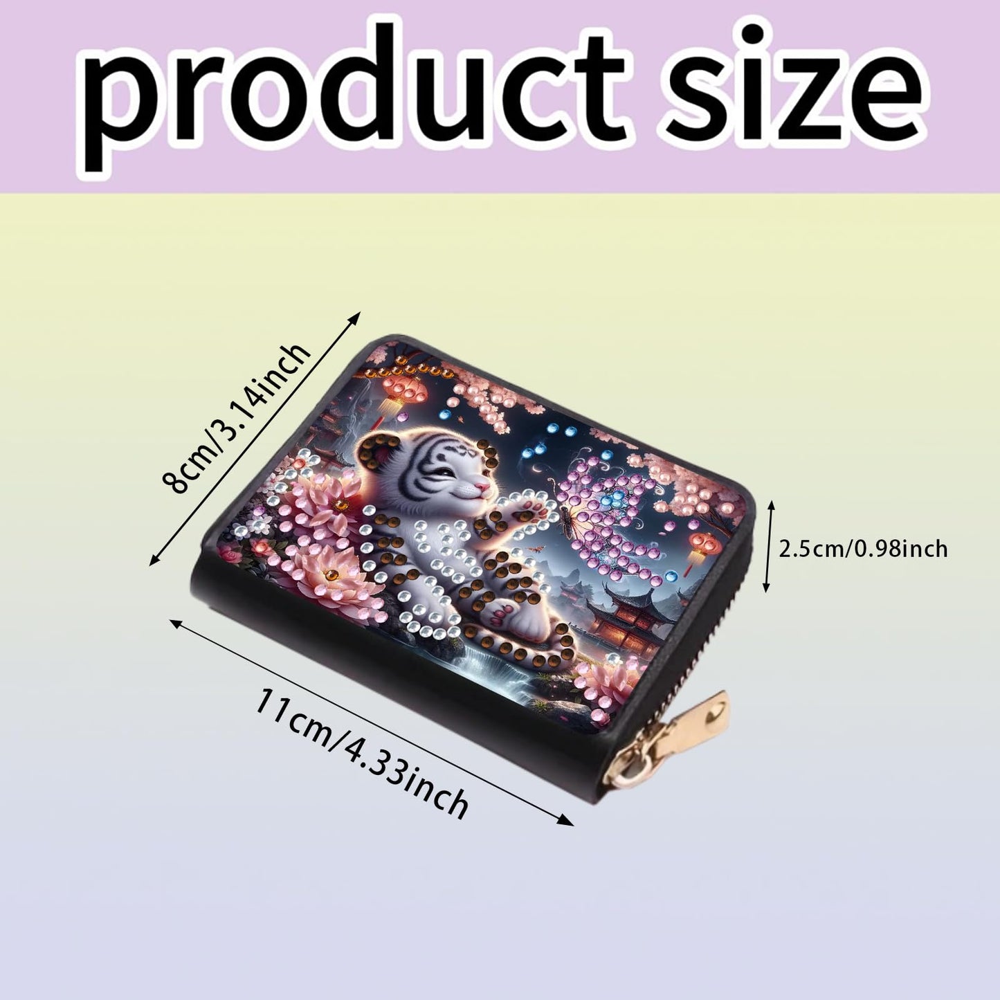 4pcs Butterflies Animals Pattern Diamond Art Painting Minimalist Wallet DIY Rhinestone Painting Art Kit Credits card Pocket Organizer Storage Bag Handmade Craft Gift for Holidays and Everyday Use