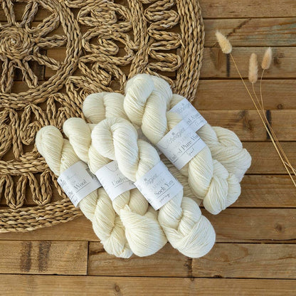 Scheepjes Nakid S Undyed Pure Wool Fingering Yarn, 100 g Ball, White 001
