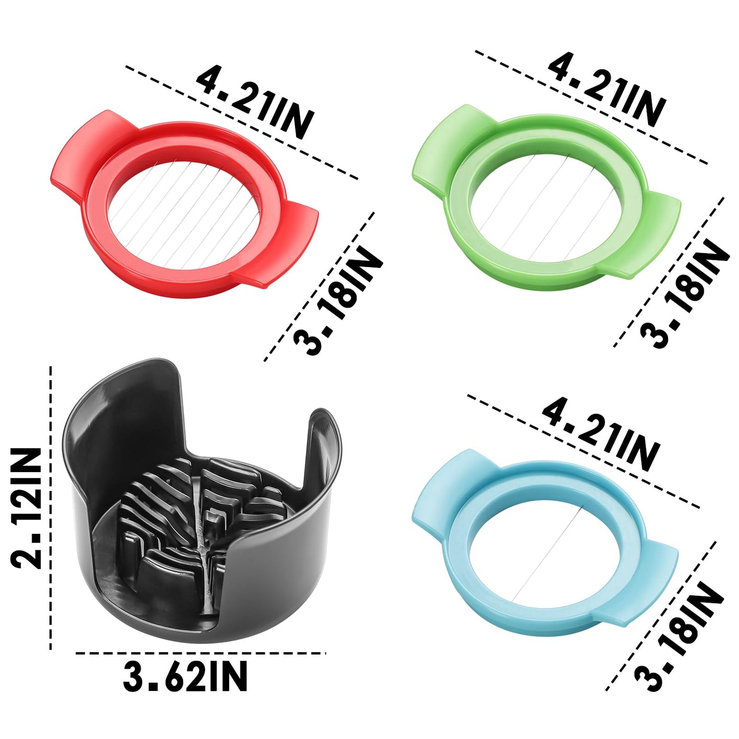 Egg Slicer for Hard Boiled Eggs，4 in 1 Multifunctional Egg Cutter,Strawberry slicer, Strawberry, Tomato, Dicer for Soft Fruit Mushroom Home Use